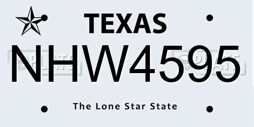 NHW4595 Texas License Plate