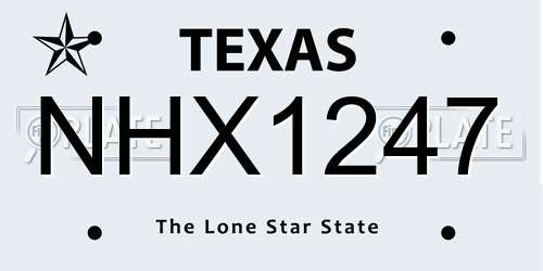 NHX1247 Texas License Plate