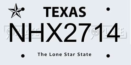 NHX2714 Texas License Plate