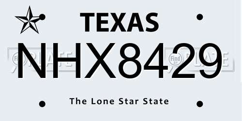 NHX8429 Texas License Plate