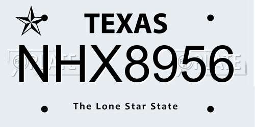 NHX8956 Texas License Plate