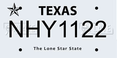NHY1122 Texas License Plate
