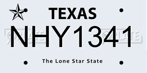 NHY1341 Texas License Plate