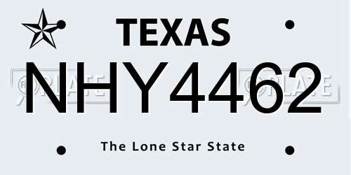 NHY4462 Texas License Plate