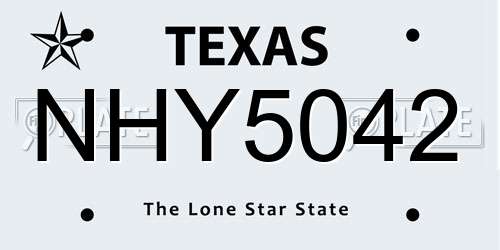 NHY5042 Texas License Plate