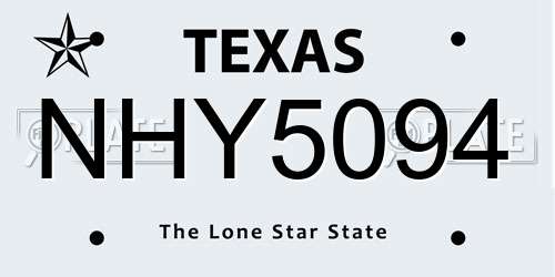 NHY5094 Texas License Plate