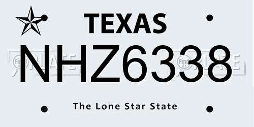 NHZ6338 Texas License Plate