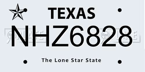 NHZ6828 Texas License Plate