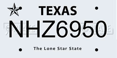 NHZ6950 Texas License Plate