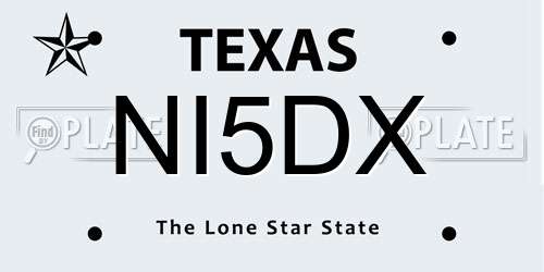 NI5DX Texas License Plate