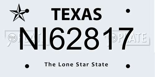 NI62817 Texas License Plate