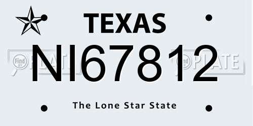 NI67812 Texas License Plate