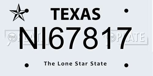 NI67817 Texas License Plate