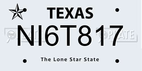 NI6T817 Texas License Plate