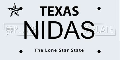 NIDAS Texas License Plate