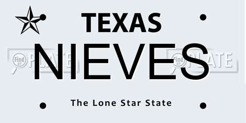 NIEVES Texas License Plate