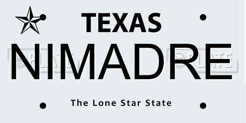 NIMADRE Texas License Plate
