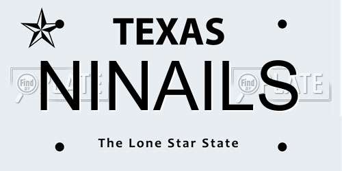 NINAILS Texas License Plate