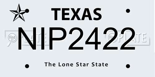 NIP2422 Texas License Plate