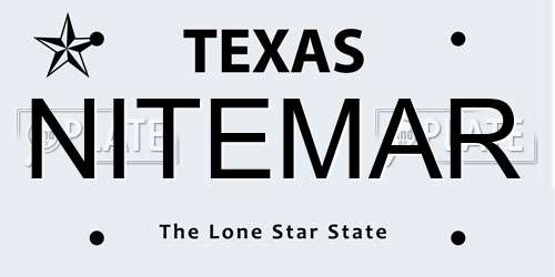 NITEMAR Texas License Plate
