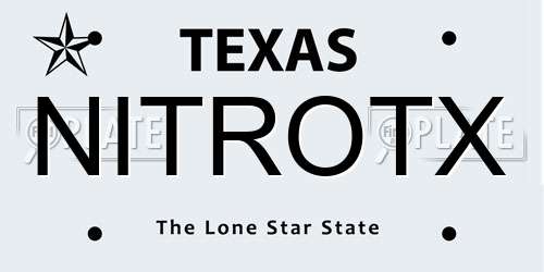 NITROTX Texas License Plate