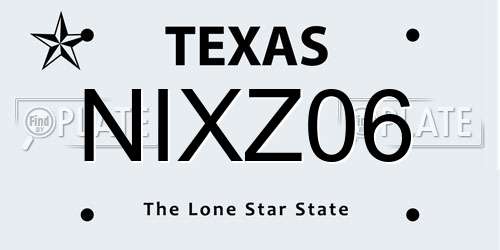 NIXZ06 Texas License Plate