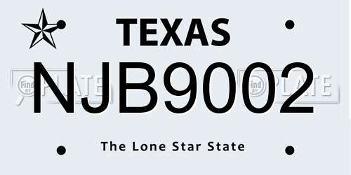 NJB9002 Texas License Plate