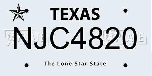 NJC4820 Texas License Plate