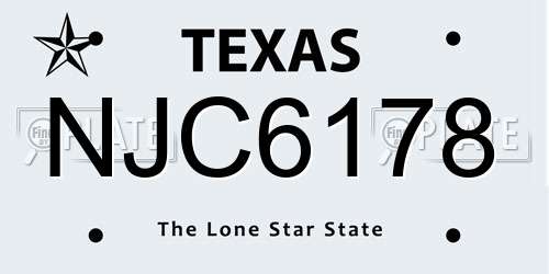 NJC6178 Texas License Plate