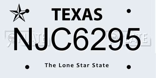 NJC6295 Texas License Plate