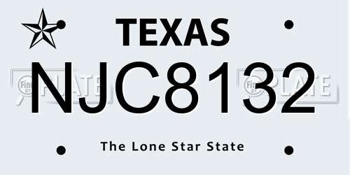 NJC8132 Texas License Plate
