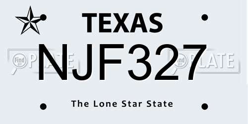 NJF327 Texas License Plate