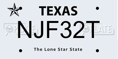 NJF32T Texas License Plate