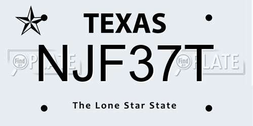 NJF37T Texas License Plate