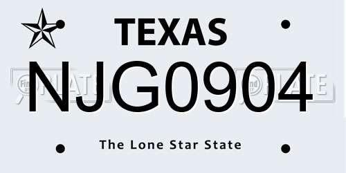 NJG0904 Texas License Plate