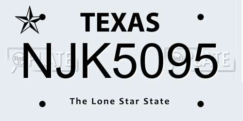 NJK5095 Texas License Plate