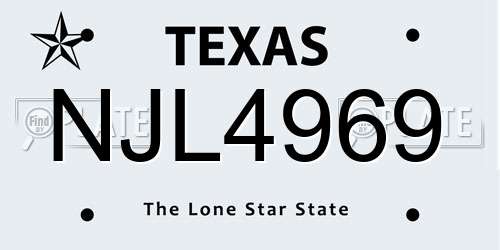 NJL4969 Texas License Plate