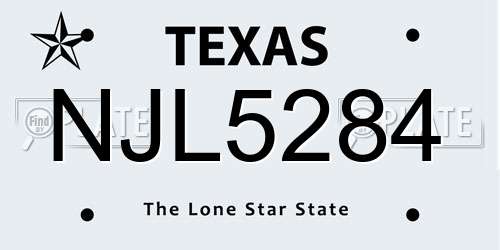 NJL5284 Texas License Plate