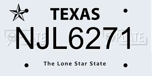 NJL6271 Texas License Plate