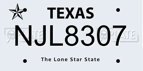 NJL8307 Texas License Plate