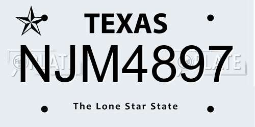 NJM4897 Texas License Plate