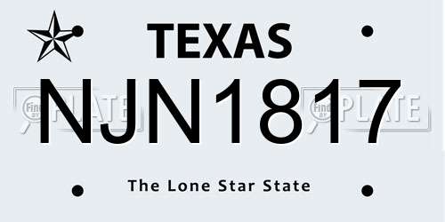 NJN1817 Texas License Plate