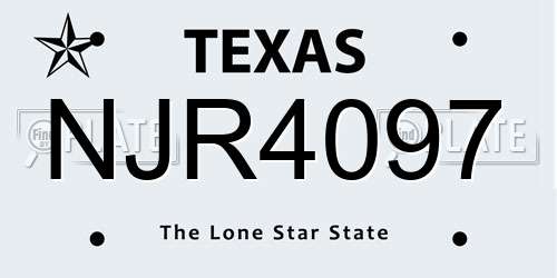 NJR4097 Texas License Plate