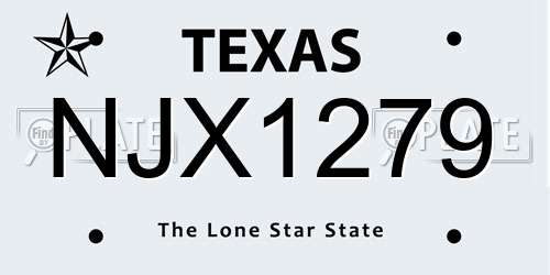 NJX1279 Texas License Plate