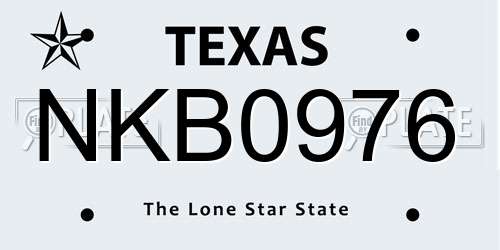 NKB0976 Texas License Plate
