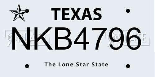 NKB4796 Texas License Plate
