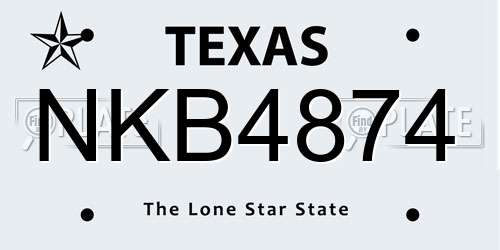 NKB4874 Texas License Plate
