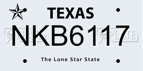 NKB6117 Texas License Plate