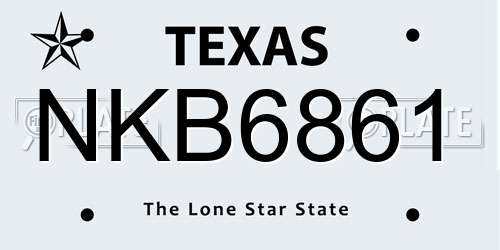 NKB6861 Texas License Plate