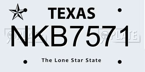 NKB7571 Texas License Plate